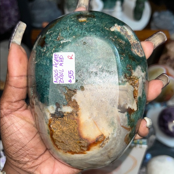 Moss Agate Bowl Medium - Picture 6 of 9